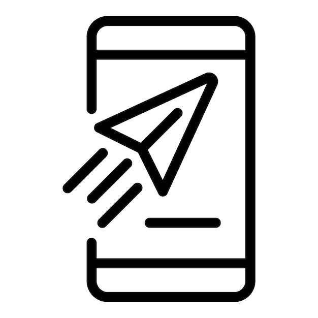 Icono de mensajería de teléfono inteligente Icono de vector de mensajería de teléfono inteligente de esquema para diseño web aislado sobre fondo blanco