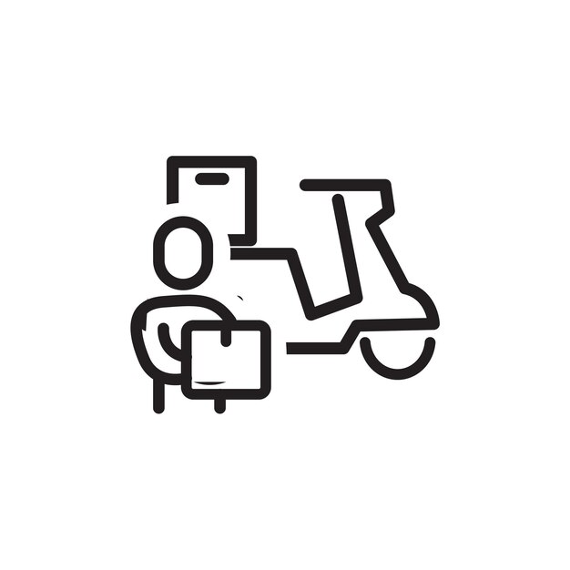 icono de mensajero que envía el paquete el paquete ha llegado ilustración vectorial