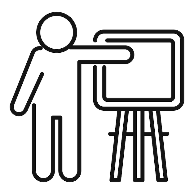Icono de mentor experto vector de contorno Carrera de formación Estrategia de ayuda