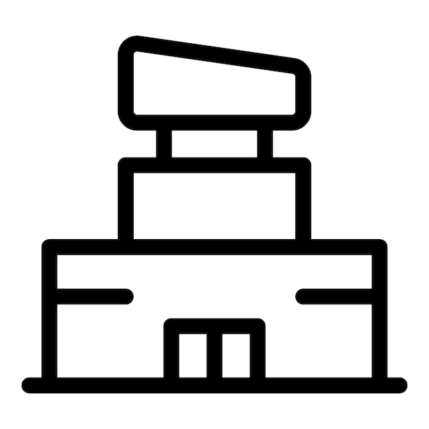 Icono de mercado de la casa Icono de vector de mercado de la casa de esquema para diseño web aislado sobre fondo blanco