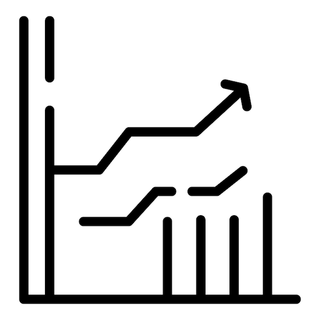 Icono de mercado de dinero de resultado Contorno Icono de vector de mercado de dinero de resultado para diseño web aislado sobre fondo blanco