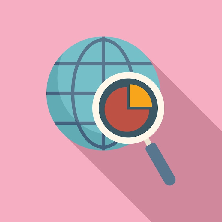 Vector icono de mercado global vector plano segmento objetivo participación empresarial