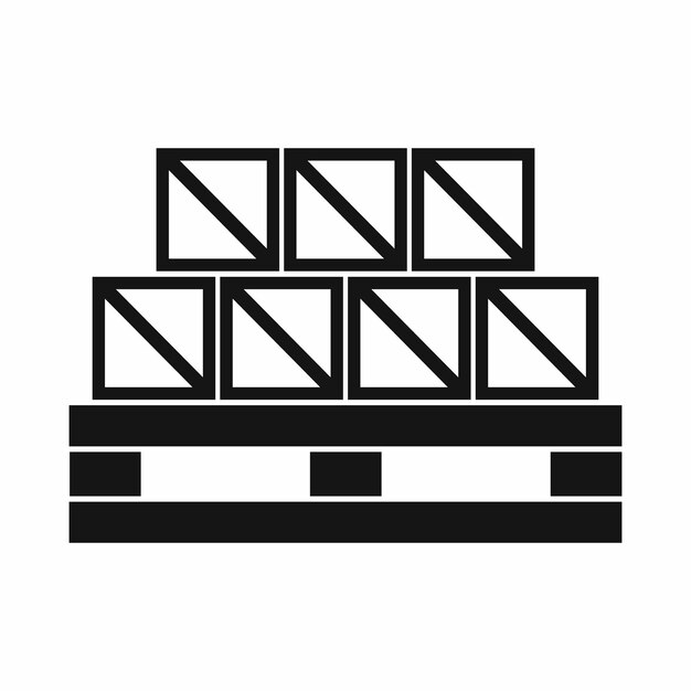 Icono de mercancías de cajas en estilo simple aislado sobre fondo blanco símbolo de almacenamiento
