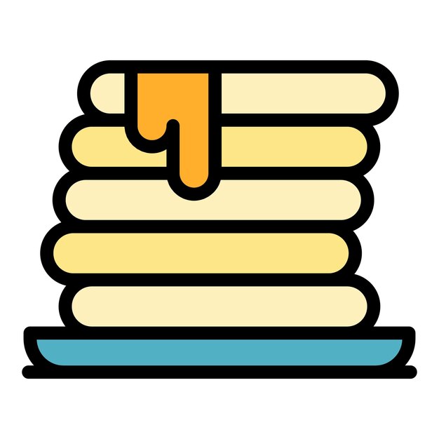 Icono de mermelada de panqueques Contorno del icono vectorial de marmelada de pancakes Color plano aislado
