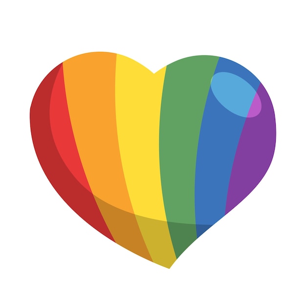 El icono del mes del orgullo del corazón de color arco iris