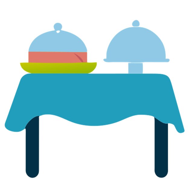 icono de la mesa de alimentos formas de colores