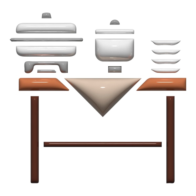 Icono de la mesa de buffet con utensilios