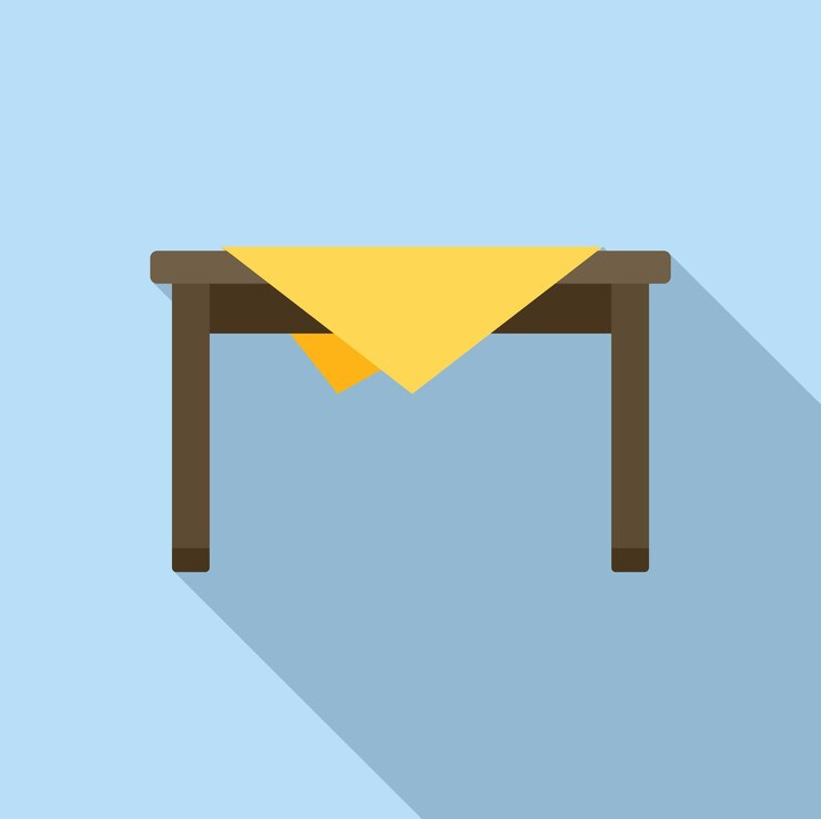 Vector icono de mesa de cocina vector plano diseño de interiores muebles para el hogar