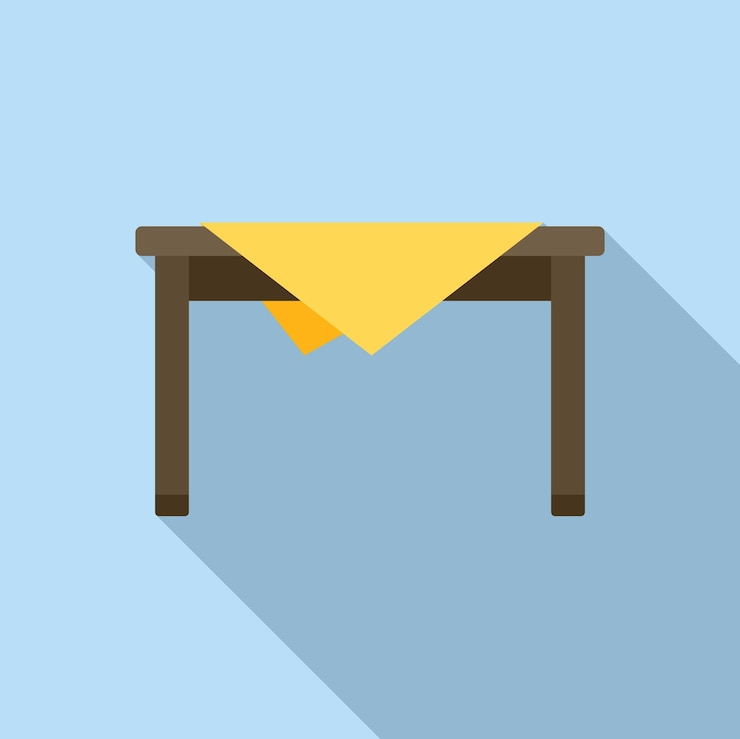 Vector icono de mesa de cocina vector plano diseño de interiores muebles para el hogar