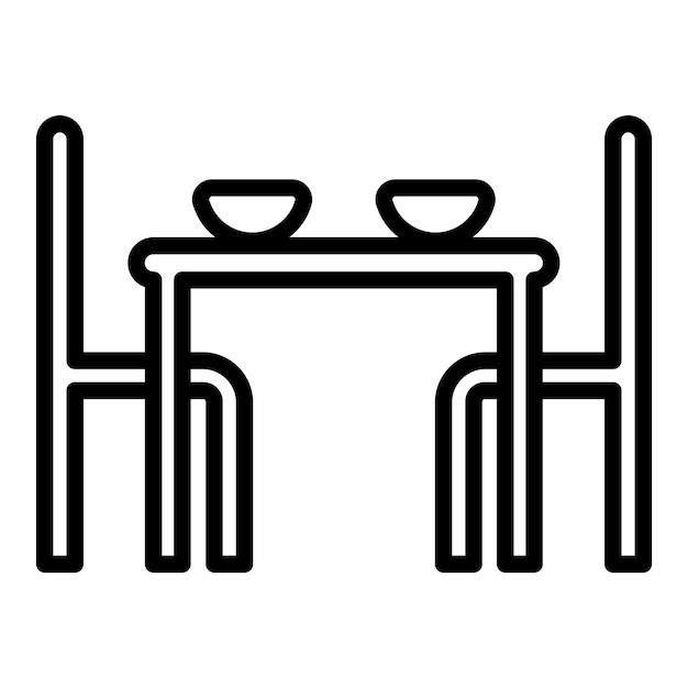 Icono de mesa de comedor con fondo transparente