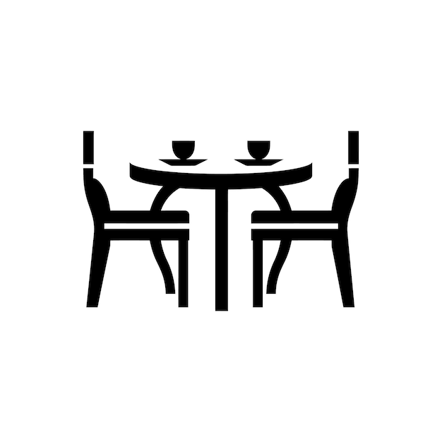 Icono de la mesa de comedor Ilustración vectorial simple