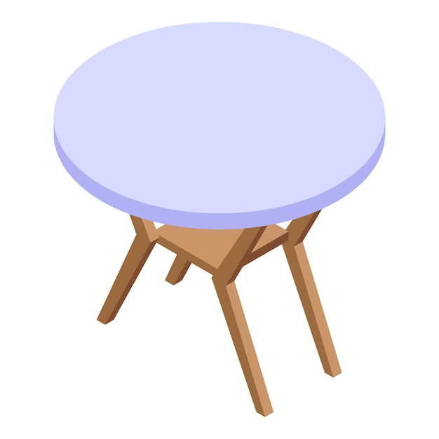 Icono de mesa de comedor isométrico de icono de vector de mesa de comedor para diseño web aislado sobre fondo blanco