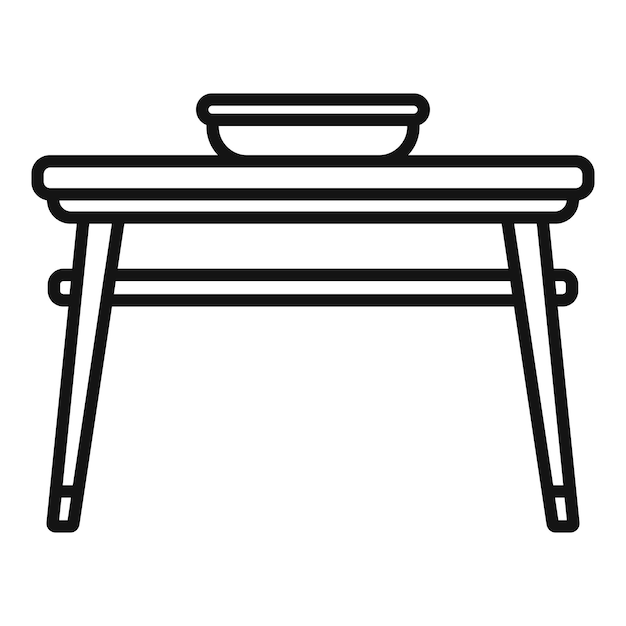 Icono de mesa de comida vector de contorno Muebles para el hogar Decoración de cocinero