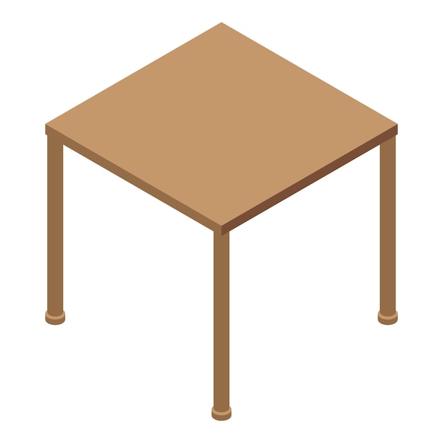 Icono de mesa cuadrada Isométrica del icono de vector de mesa cuadrada para diseño web aislado sobre fondo blanco