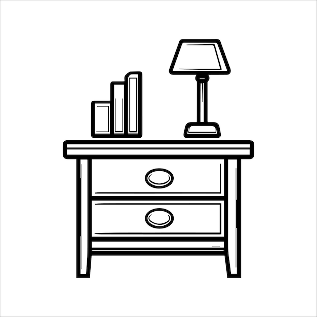 Icono de mesa de cuna o símbolo de línea moderno Arte de línea vectorial y diseño de icono con contorno en negrita