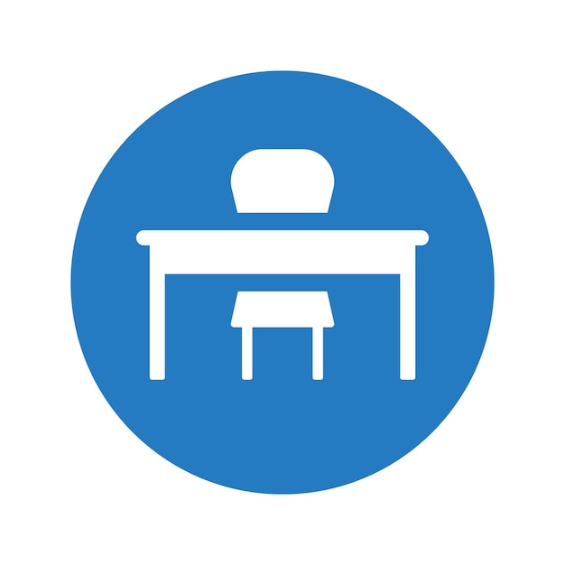 Icono de la mesa de educación en el aula Vector de esquema