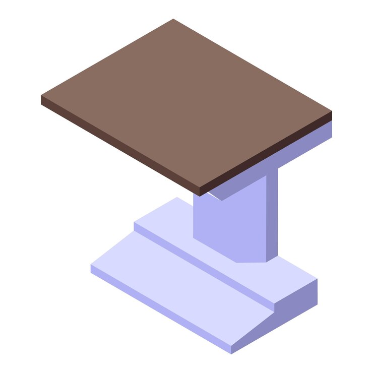 Vector icono de mesa ergonómica isométrica del icono de vector de mesa ergonómica para diseño web aislado sobre fondo blanco