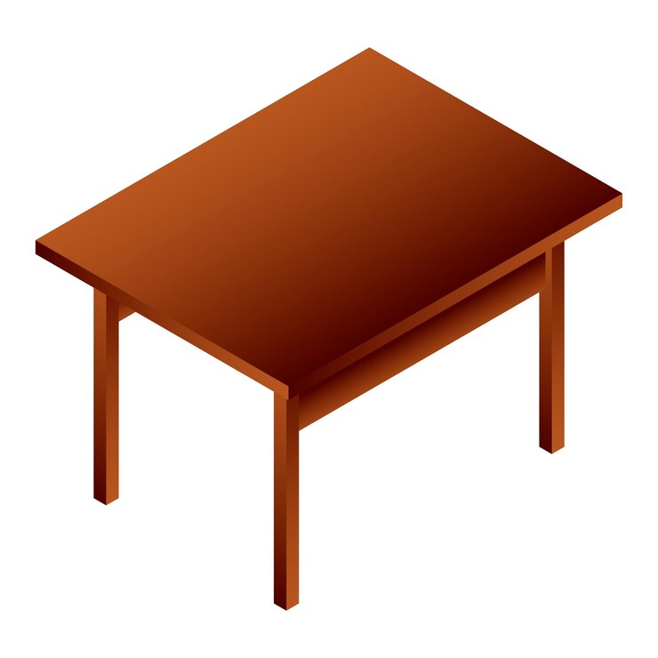 Vector icono de mesa de madera isométrica de icono de vector de mesa de madera para diseño web aislado sobre fondo blanco