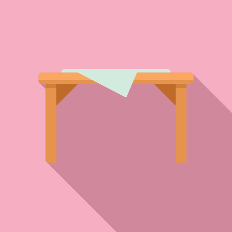 Vector icono de mesa de madera vector plano plan de madera del parque