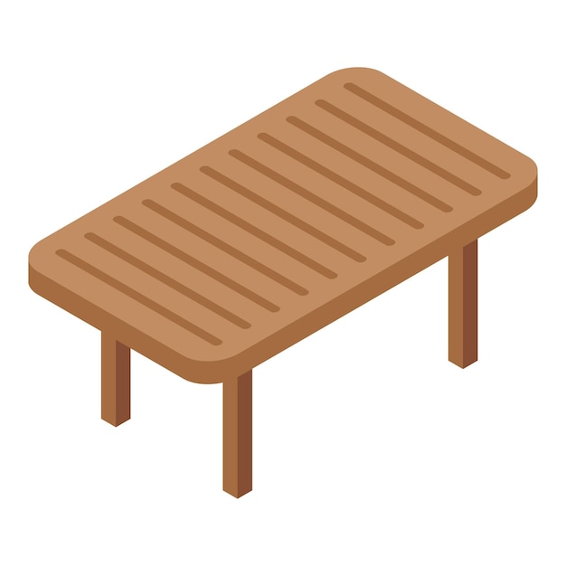 Icono de mesa de patio trasero Isométrico de icono de vector de mesa de patio trasero para diseño web aislado sobre fondo blanco