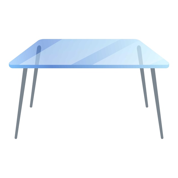 Icono de mesa de vidrio transparente Caricatura de icono de vector de mesa de vidrio transparente para diseño web aislado sobre fondo blanco