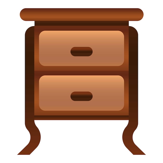Icono de mesita de noche antigua Icono vectorial de mesilla de noche antigua para diseño web aislado sobre fondo blanco