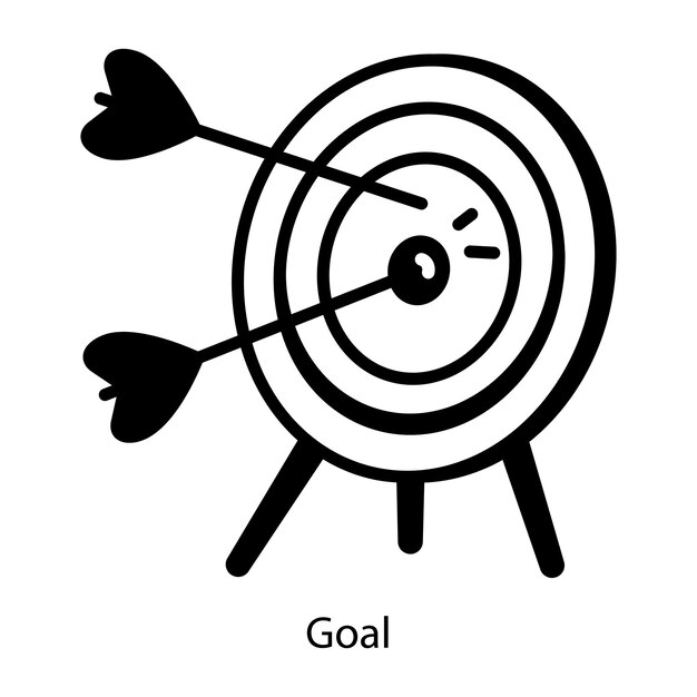 Un icono de la meta en el estilo de garabateo