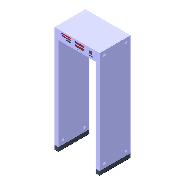Icono de metal de detección de puerta Isométrica de icono de vector de metal de detección de puerta para diseño web aislado sobre fondo blanco