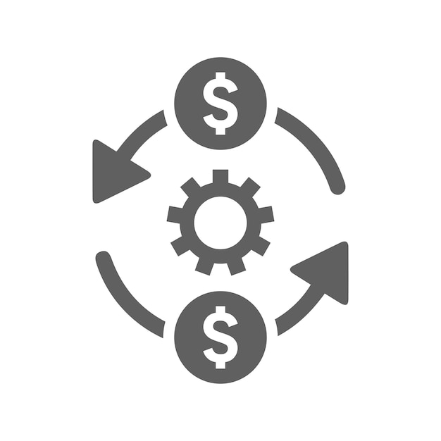 Icono del método de ganar dinero Gráficos vectoriales grises