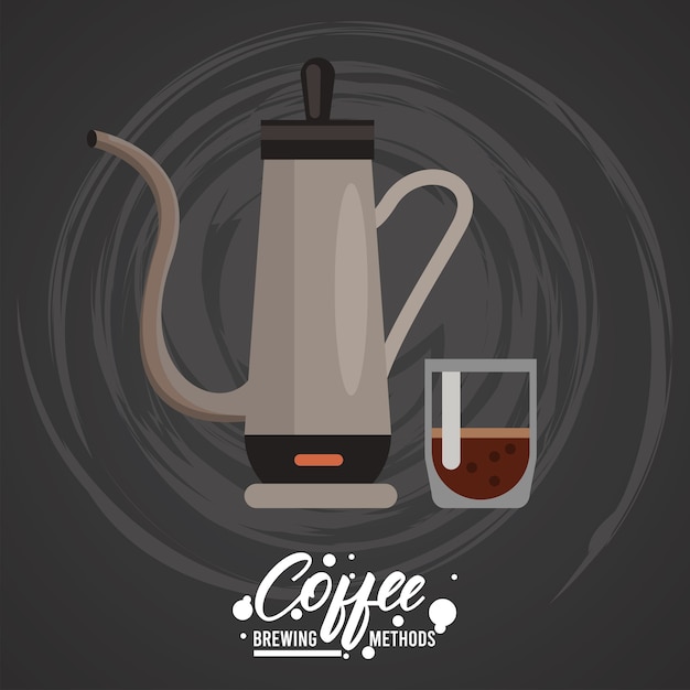 Vector icono de método de preparación de café percolador