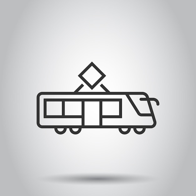 Icono de metro en estilo plano Ilustración de vector de metro de tren sobre fondo blanco aislado Concepto de negocio de carga ferroviaria