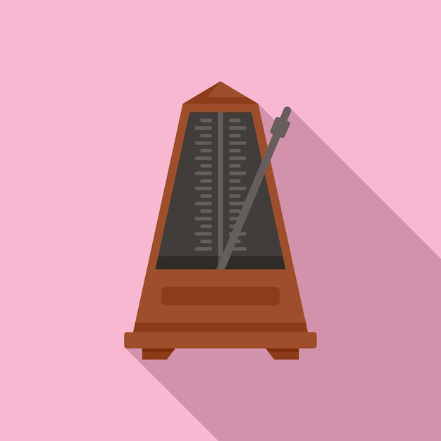 Icono de metrónomo musical Ilustración plana del icono de vector de metrónomo musical para diseño web