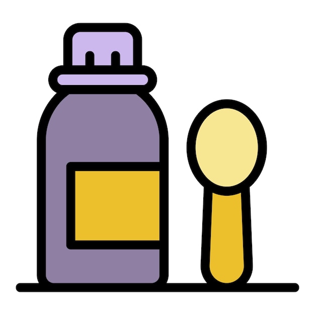 Icono de la mezcla de jarabe Contorno del icono vectorial de la mezclilla de jarabe Color plano aislado