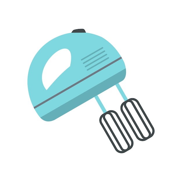 Icono de mezclador eléctrico azul en estilo plano aislado en ilustración vectorial de fondo blanco