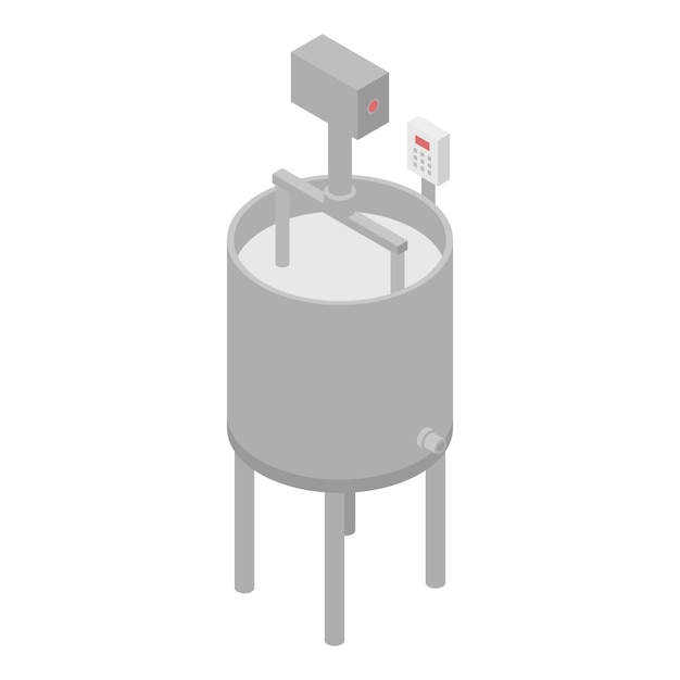 Icono de mezclador de fábrica de leche Isométrico de icono de vector de mezclador de fábrica de leche para diseño web aislado sobre fondo blanco