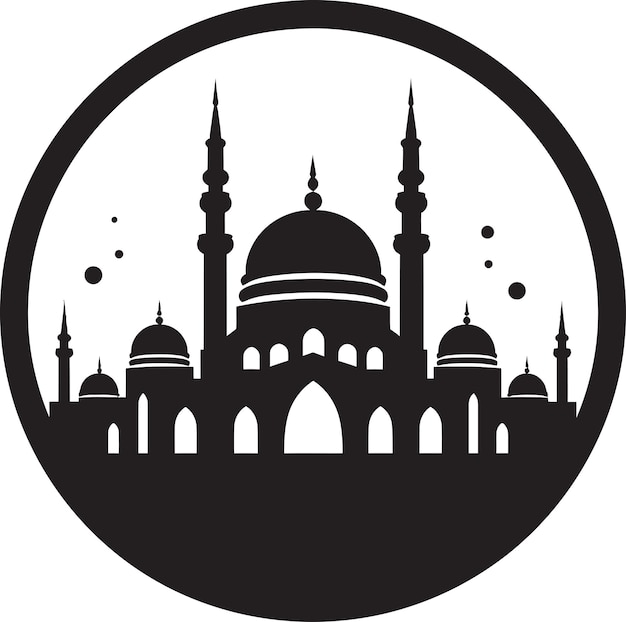 El icono de la mezquita de eco etéreo el emblema de las torres sagradas el logotipo de la mesquita emblemática