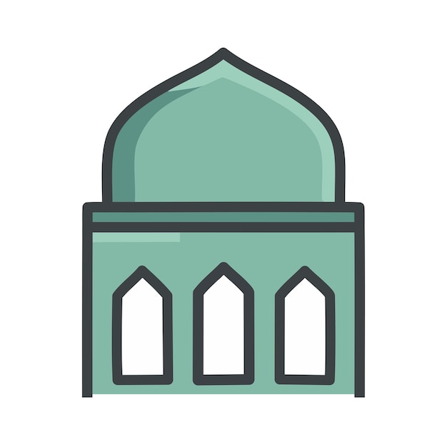 El icono de la mezquita es un icono plano.