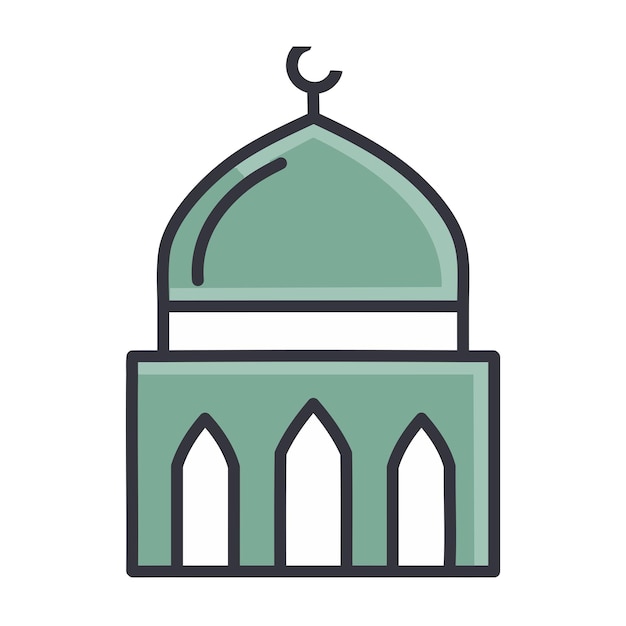 Icono de la mezquita estilo minimalista