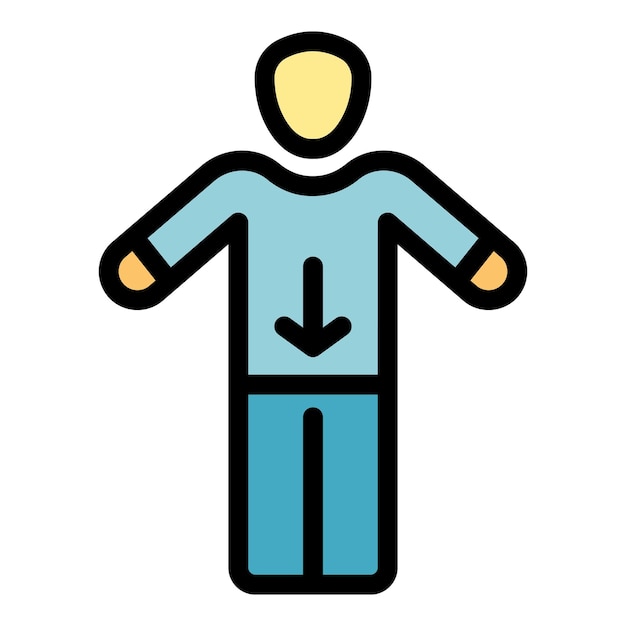 Icono de microbiología humana Contorno de vector de microbiología humano Icono de color plano aislado