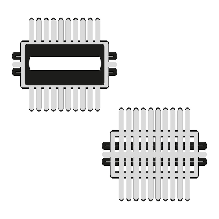 Vector icono de microchip diseño de la placa de circuitos símbolo de componente electrónico ilustración vectorial