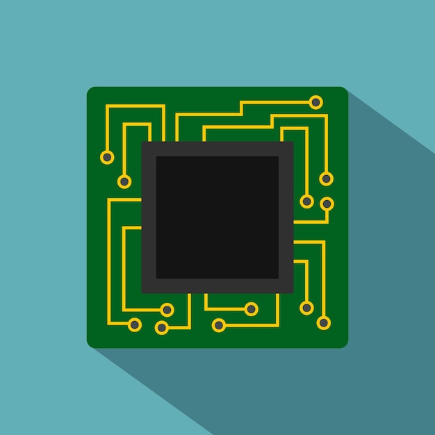 Vector icono de microchip. ilustración plana del icono de vector de microchip para web