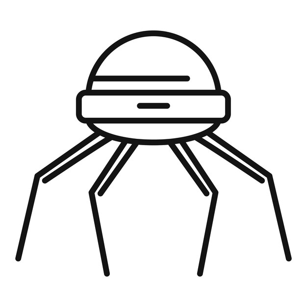 Icono de microchip de nanotecnología Icono de vector de microchip de nanotecnología de contorno para diseño web aislado sobre fondo blanco