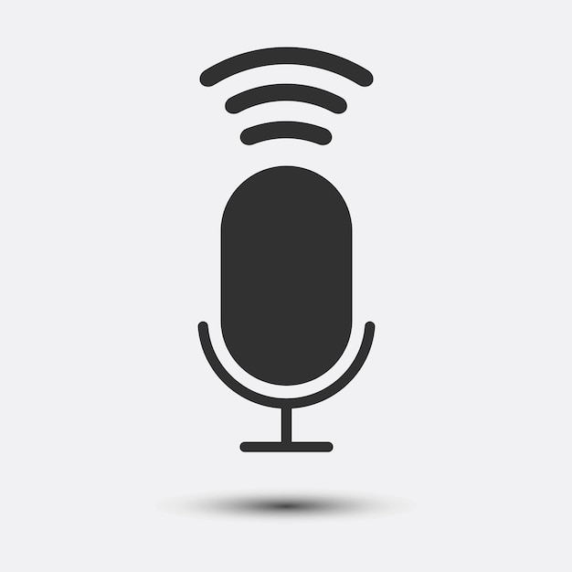 Icono de micrófono aislado sobre fondo blanco Ilustración vectorial