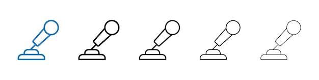 Ícono de micrófono del altavoz Logotipo vectorial de esquema para la aplicación web