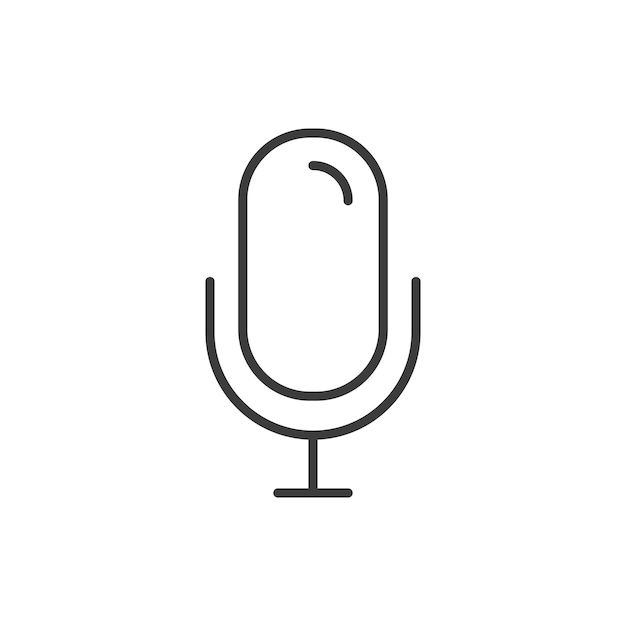 El icono del micrófono se establece en el audio, el discurso, el podcast, el icono del micro, el símbolo vectorial, la línea delgada, el pictograma del microfono, la grabación de voz, el ícono del micro en negro, el estilo rellenado y delineado.
