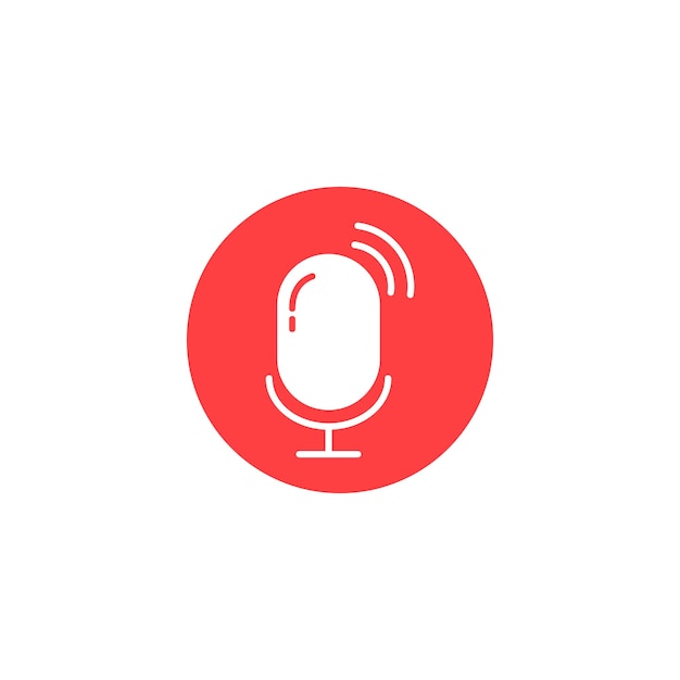 Icono de micrófono en estilo plano Ilustración de vector de micrófono sobre fondo blanco aislado
