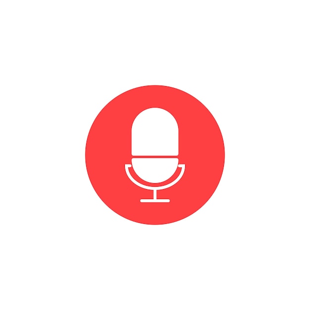 Icono de micrófono en estilo plano Ilustración de vector de micrófono sobre fondo blanco aislado