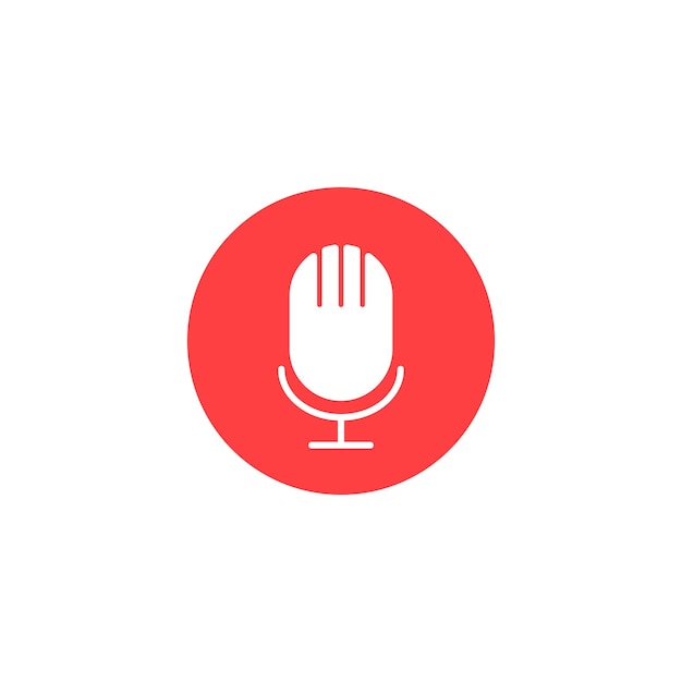 Icono de micrófono en estilo plano Ilustración de vector de micrófono sobre fondo blanco aislado