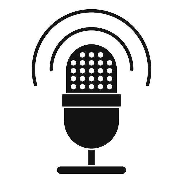 Icono de micrófono de estudio Ilustración simple del icono de vector de micrófono de estudio para diseño web aislado sobre fondo blanco