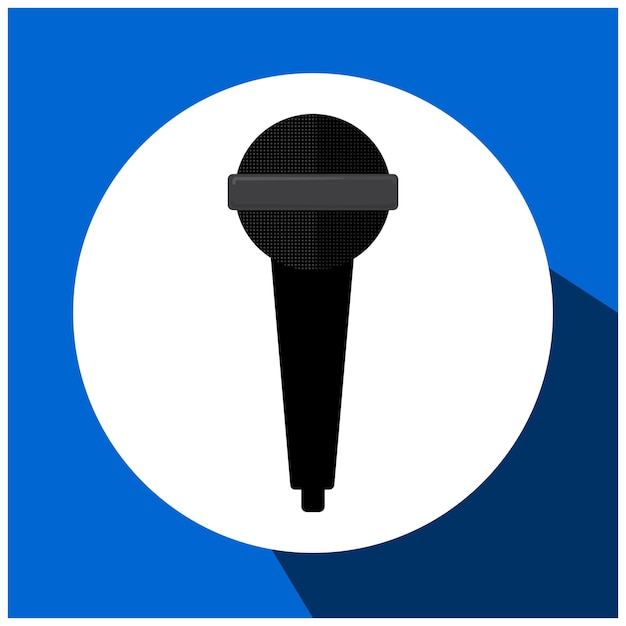 icono de micrófono en fondo azul Imprimir el icono del botón icono de microfono icono de diseño